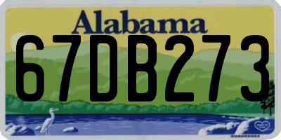 AL license plate 67DB273