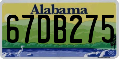 AL license plate 67DB275