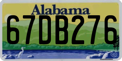 AL license plate 67DB276