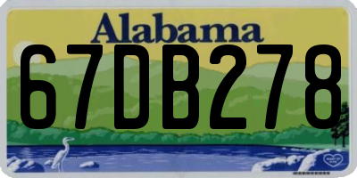 AL license plate 67DB278