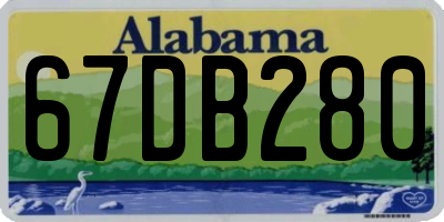 AL license plate 67DB280