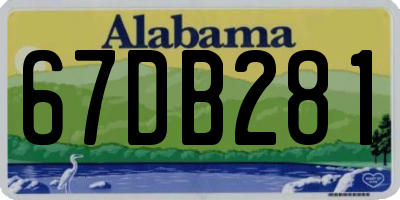 AL license plate 67DB281