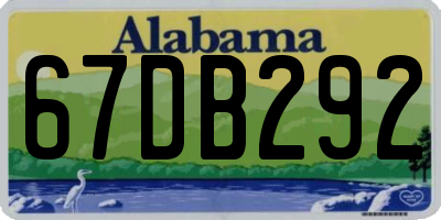 AL license plate 67DB292