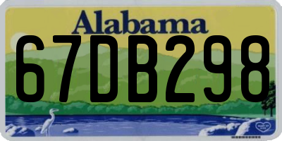 AL license plate 67DB298