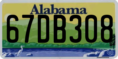 AL license plate 67DB308