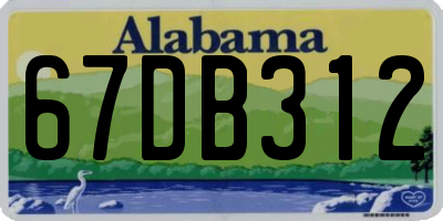 AL license plate 67DB312