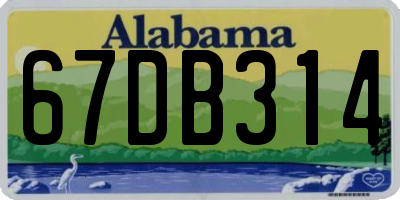 AL license plate 67DB314