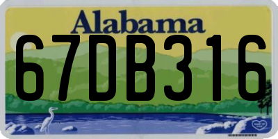 AL license plate 67DB316