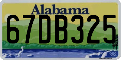 AL license plate 67DB325