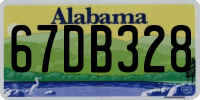 AL license plate 67DB328