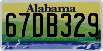 AL license plate 67DB329