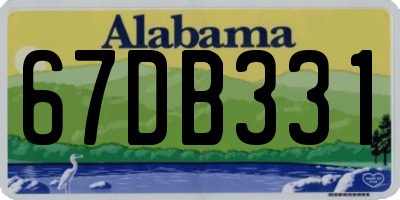 AL license plate 67DB331