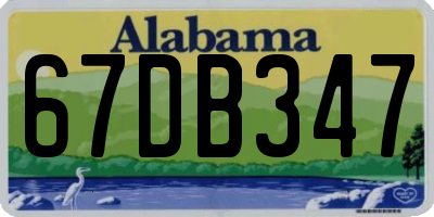 AL license plate 67DB347