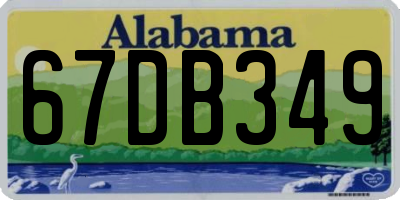 AL license plate 67DB349