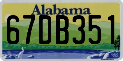 AL license plate 67DB351