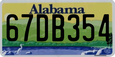 AL license plate 67DB354