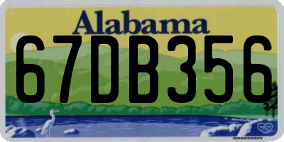 AL license plate 67DB356