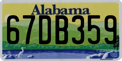 AL license plate 67DB359