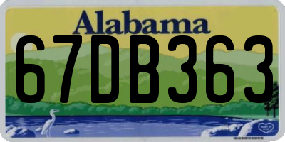 AL license plate 67DB363