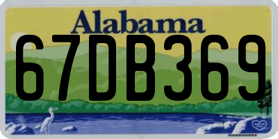 AL license plate 67DB369