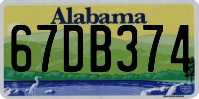 AL license plate 67DB374