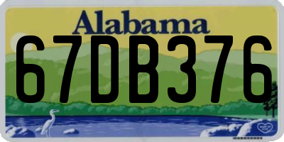AL license plate 67DB376
