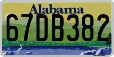 AL license plate 67DB382