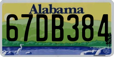 AL license plate 67DB384
