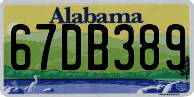 AL license plate 67DB389