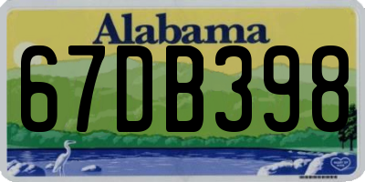 AL license plate 67DB398