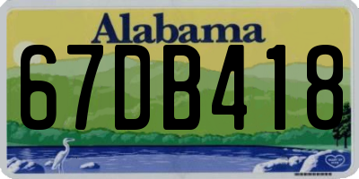 AL license plate 67DB418