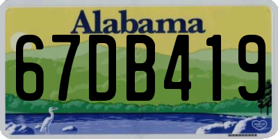 AL license plate 67DB419
