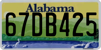 AL license plate 67DB425