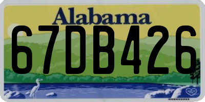 AL license plate 67DB426
