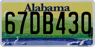 AL license plate 67DB430