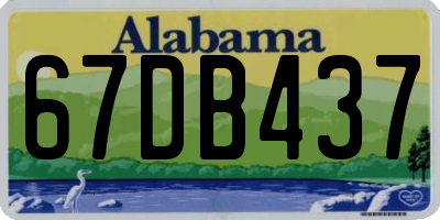 AL license plate 67DB437