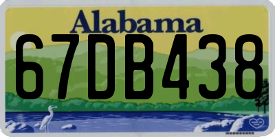 AL license plate 67DB438