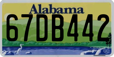 AL license plate 67DB442