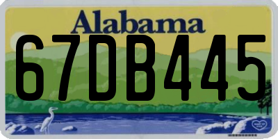 AL license plate 67DB445