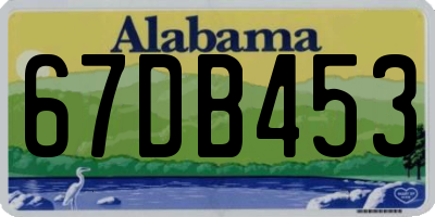 AL license plate 67DB453