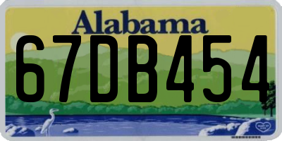AL license plate 67DB454
