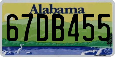 AL license plate 67DB455
