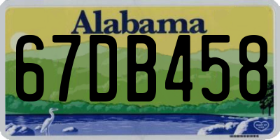 AL license plate 67DB458