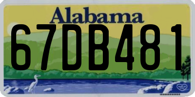AL license plate 67DB481
