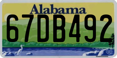 AL license plate 67DB492