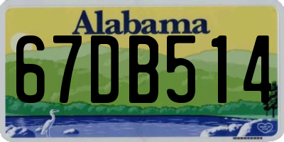 AL license plate 67DB514