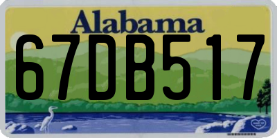 AL license plate 67DB517