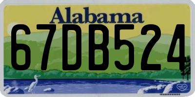 AL license plate 67DB524