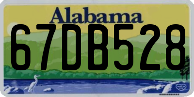 AL license plate 67DB528