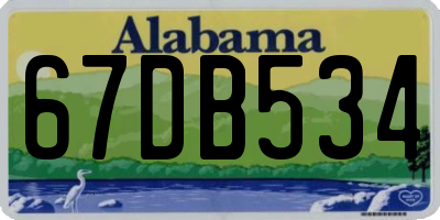 AL license plate 67DB534